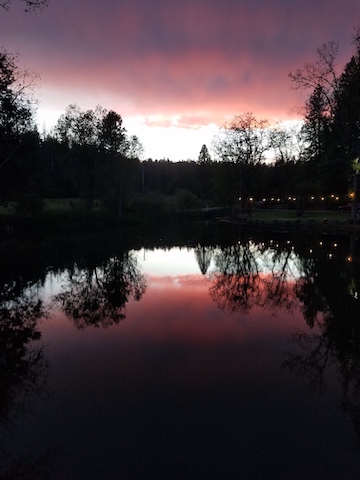 Sunset over a pond in Jerseydale