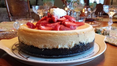 Oreo Crust Cheesecake with Strawberries